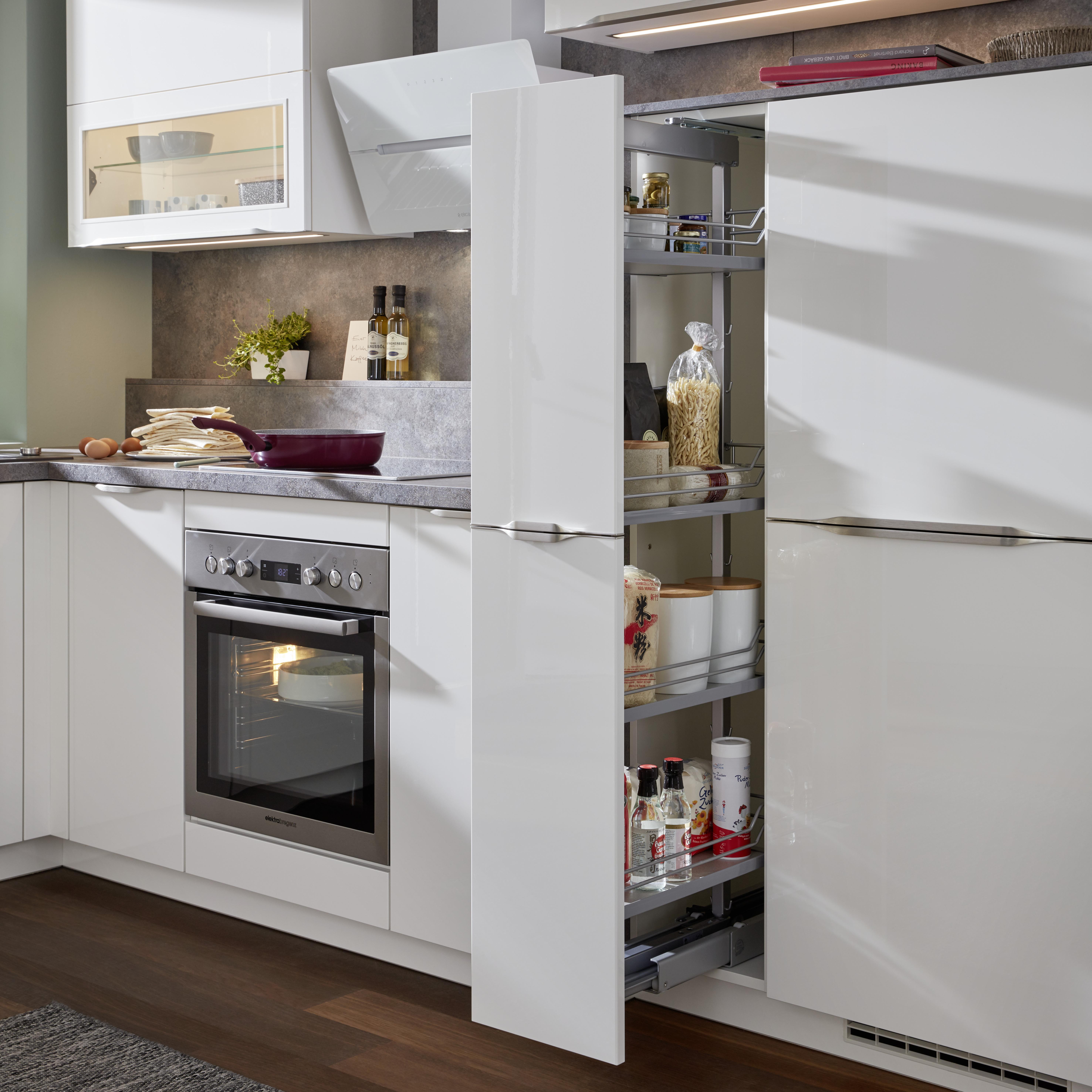 Bucătărie la comandă Flash - alb, Modern, material pe bază de lemn (300/192cm) - Nobilia