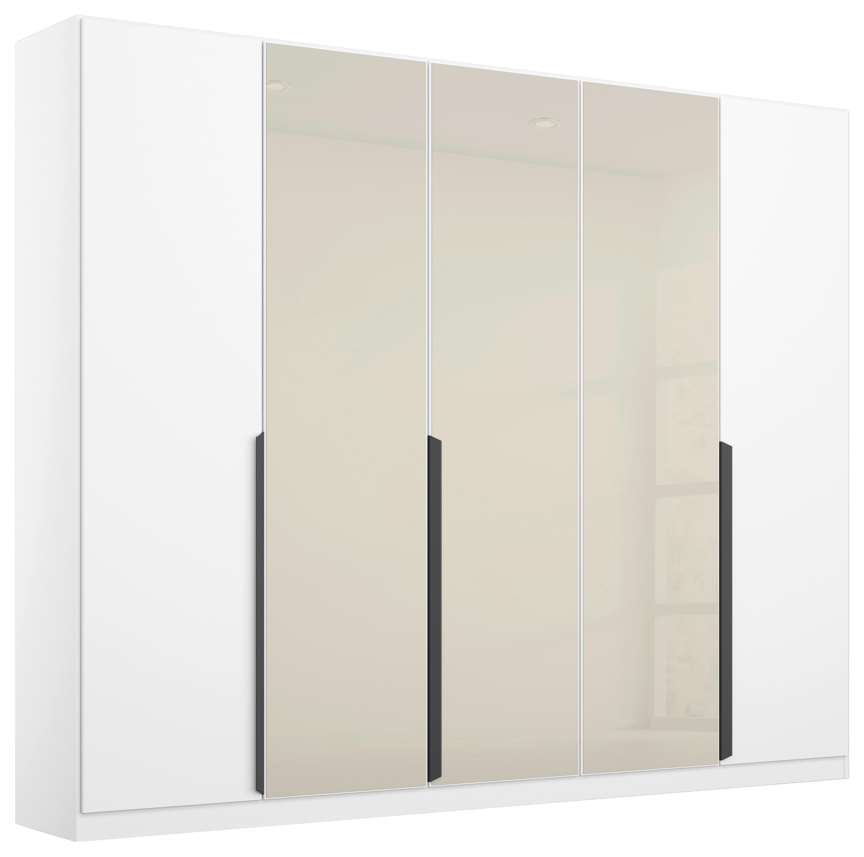 Dulap Usi Rotative Artemis - alb/șampanie, Modern, sticlă/material pe bază de lemn (225/210/54cm) - Modern Living