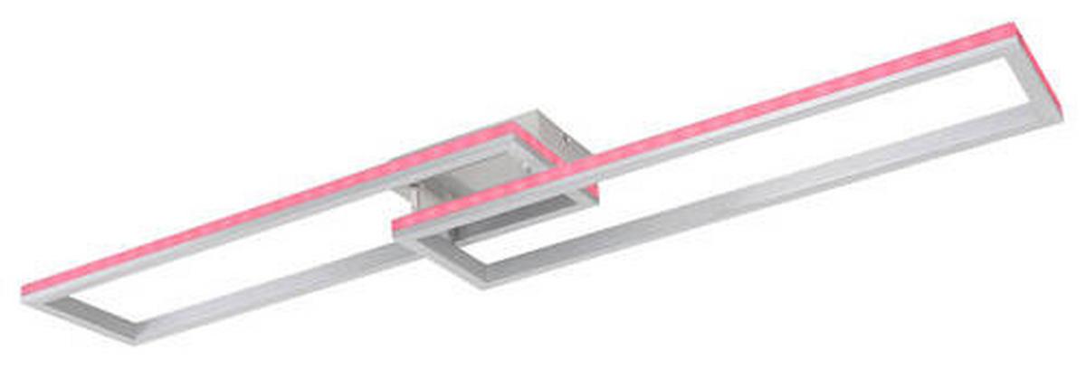 Stropna Led-svetilka Salmos, S Sijalko - srebrne barve/opal, Design, kovina/umetna masa (119,5/25,5/10cm) - Globo