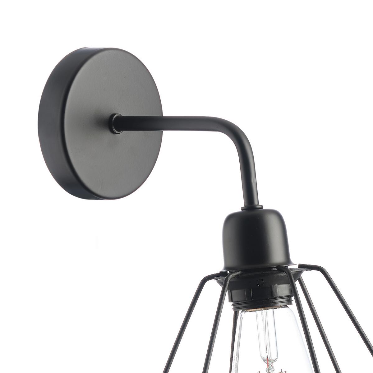 Wandleuchte Baldo Schwarz max. 22 Watt - Schwarz, Basics, Metall (24/24/30cm)