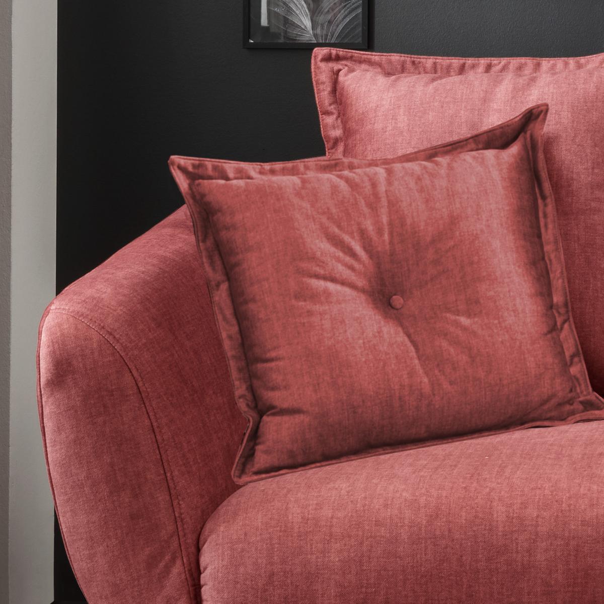 2,5-Sitzer-Sofa Baggio Koralle Velours - Koralle/Buchefarben, MODERN, Holz/Textil (196/94/103cm) - Livetastic