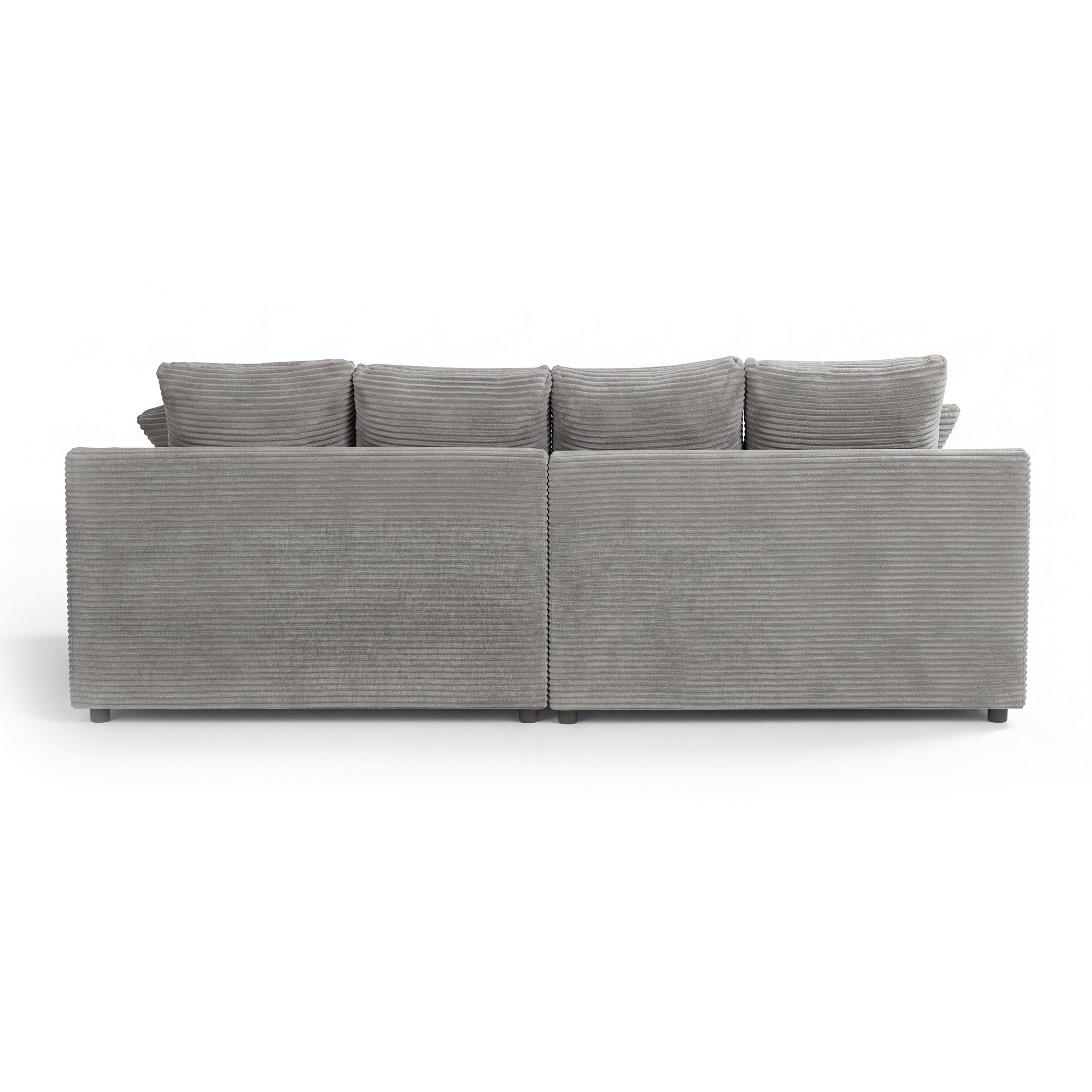BIG SOFFA ELEONORA - ljusgrå/svart, Modern, trä/textil (250/97/168cm) - Bessagi Home
