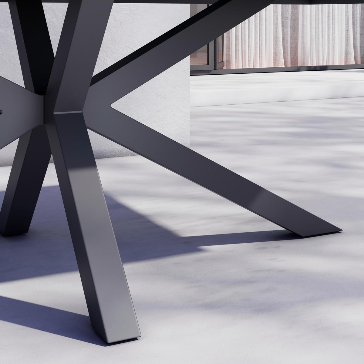 Gartentisch Marbella Anthrazit Aluminium - Anthrazit, MODERN, Glas/Metall (240/75/100cm) - Mömax