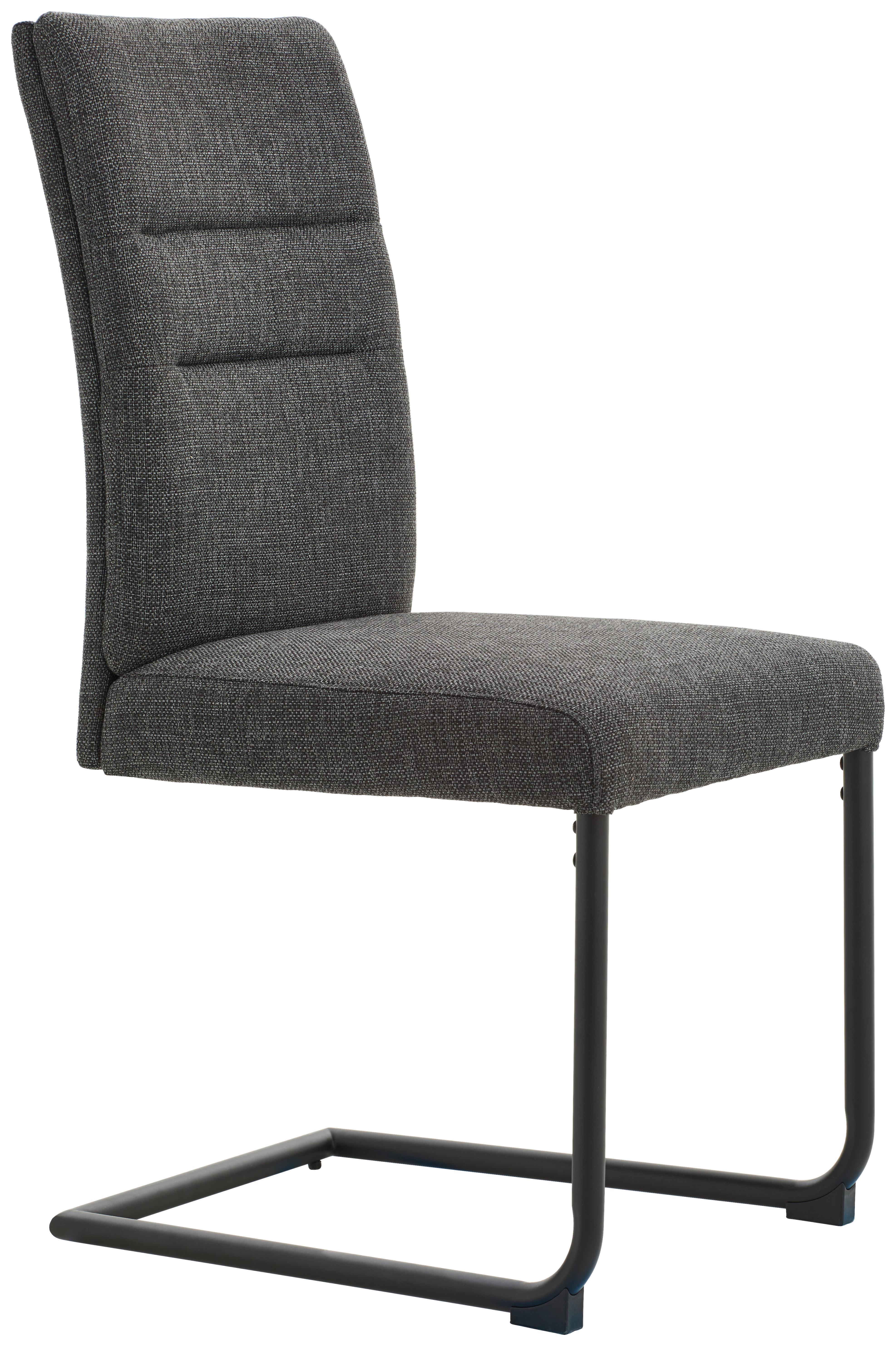 KRZESŁO NA PŁOZIE ROSY - ciemnoszary/czarny, Design, metal/tkanina (48/98/63cm) - Novel