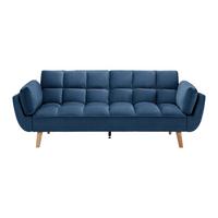 Bettsofa Cora - Blau/Naturfarben, Modern, Holz/Textil (214/92/81cm) - Bessagi Home
