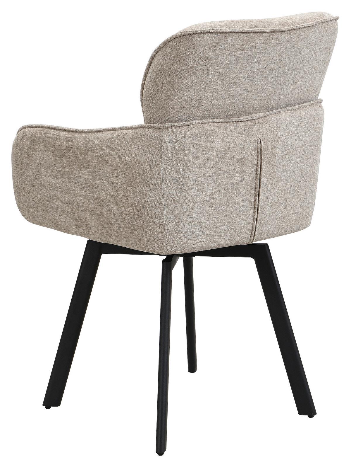 STUHL RICO - Taupe/Schwarz, MODERN, Textil/Metall (61/90/63cm) - MID.YOU