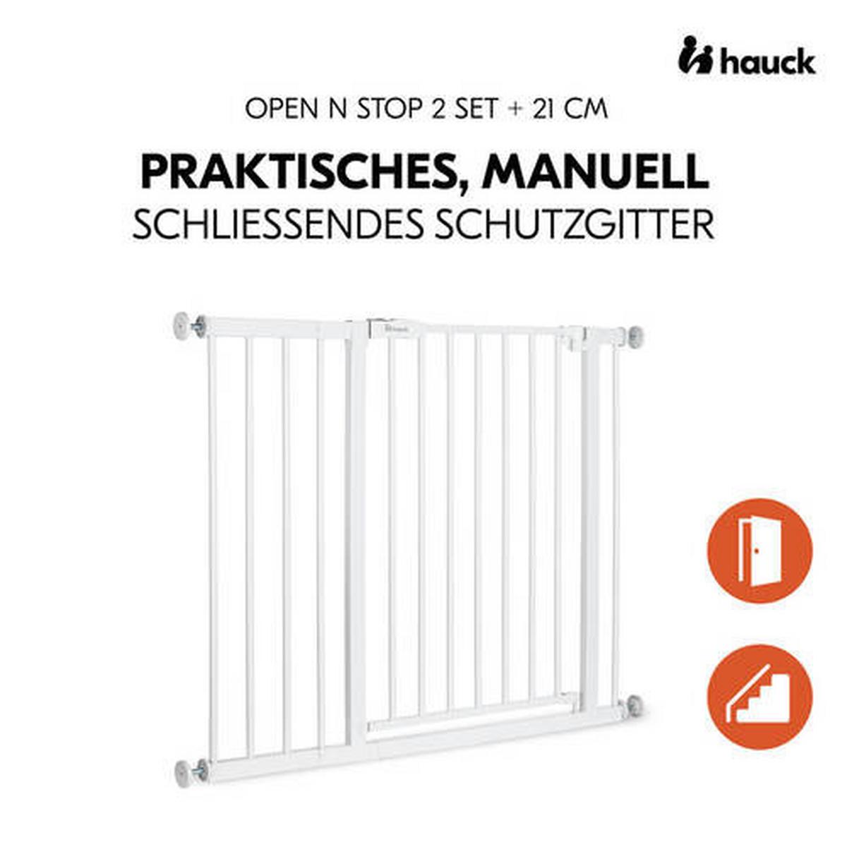 BRAMKA OCHRONNA DO DRZWI OPEN N STOP - biały, Basics, tworzywo sztuczne/metal (96 - 101/77/4cm) - Hauck