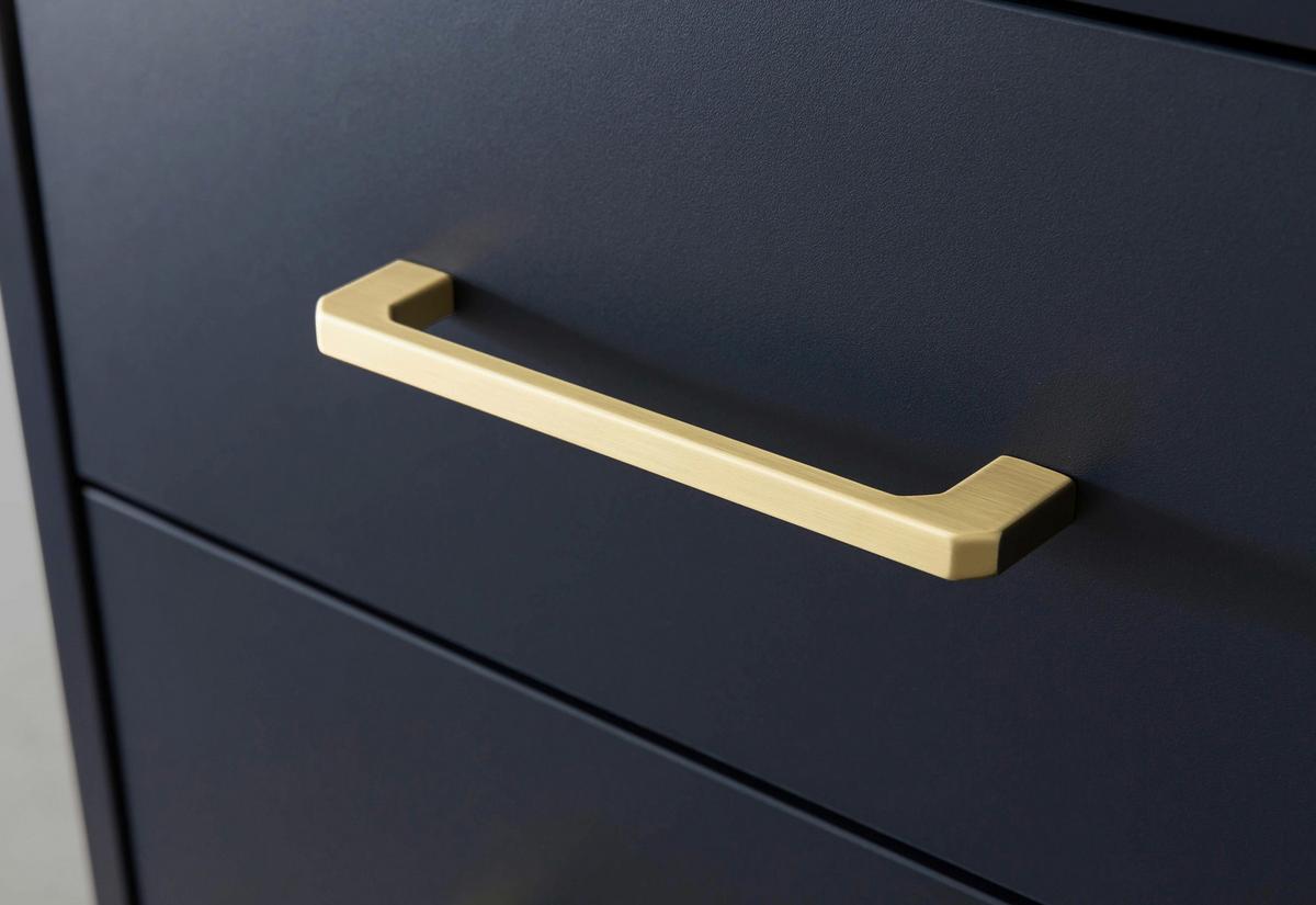 Hochschrank Kent ca.67,1x184,3x33,1cm Blau - Blau/Goldfarben, Holzwerkstoff/Metall (67,1/184,3/33,1cm) - MID.YOU