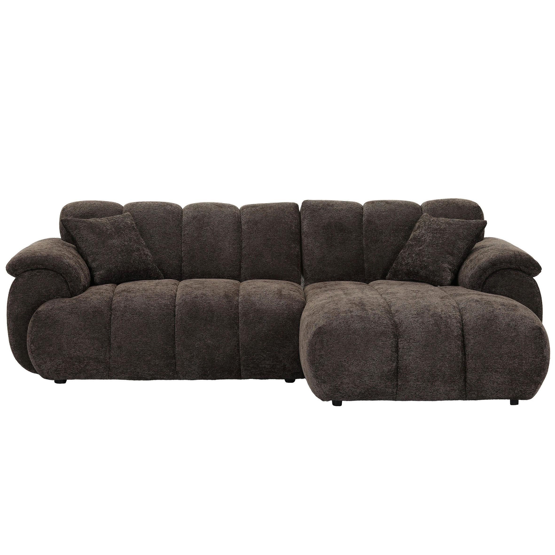 Ecksofa Arette Dunkelbraun - Schwarz/Braun, MODERN, Kunststoff/Textil (252/176cm) - Mömax