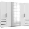 Drehtürenschrank Level 36A mit Spiegel ca. 300 cm Weiß - Chromfarben/Weiß, MODERN, Holzwerkstoff (300/236/58cm) - MID.YOU