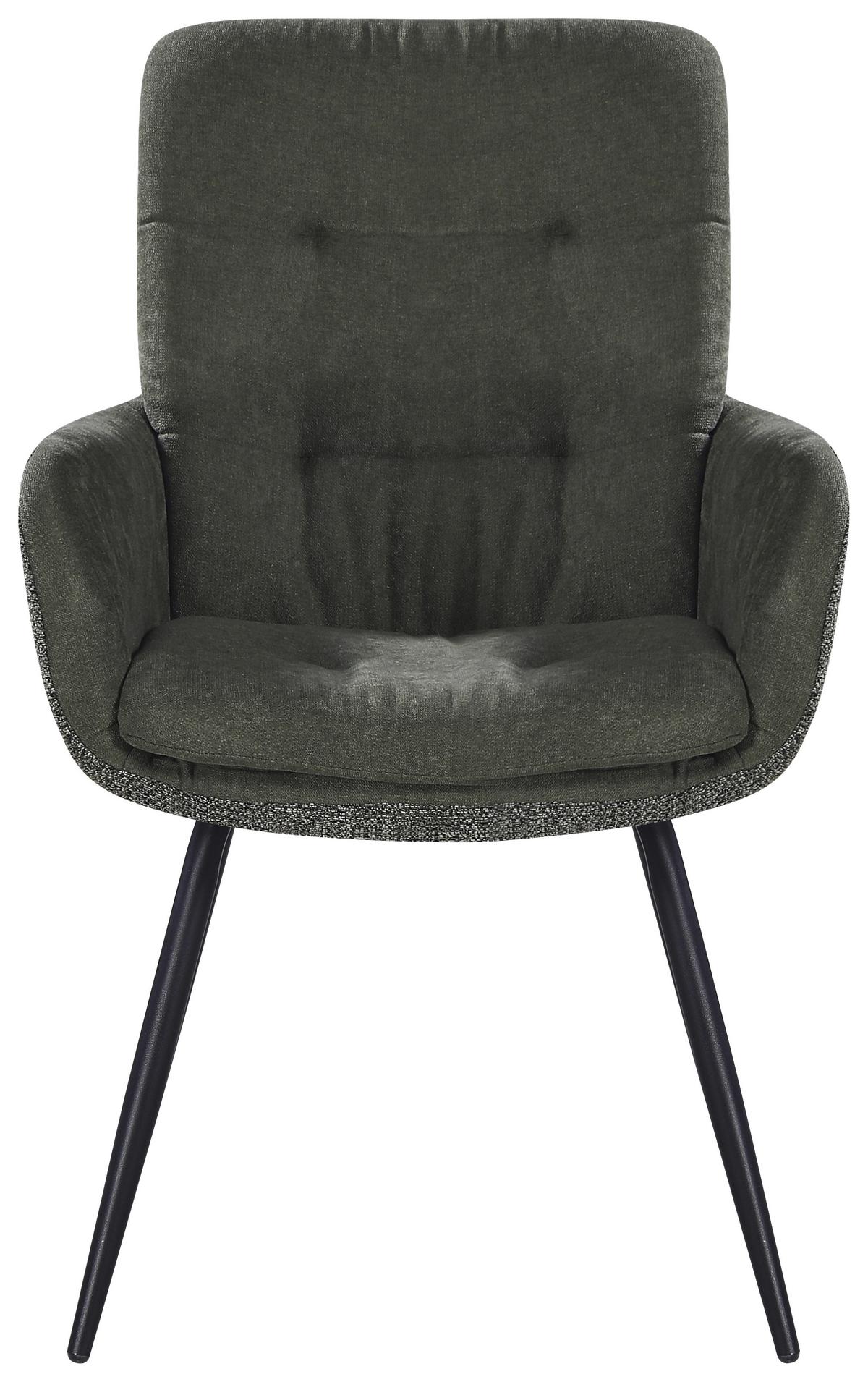 Armlehnstuhl Nova Grün/Schwarz - Schwarz/Grün, MODERN, Textil/Metall (61/89/67cm) - Premium Living