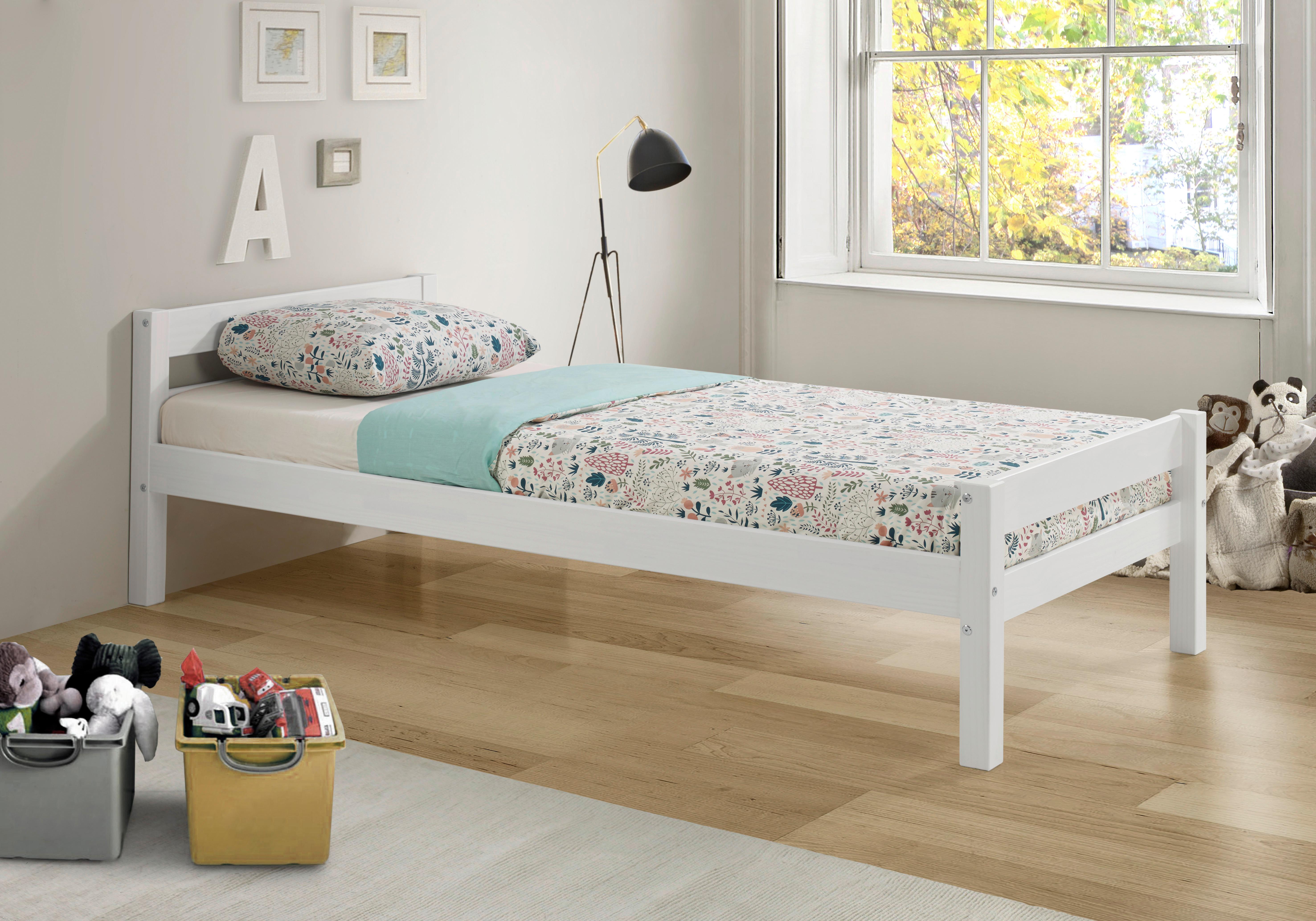 Postelja Bloom Ii, Bela, 90x200 - bela/naravne barve, Trendi, les (90/200cm) - MID.YOU