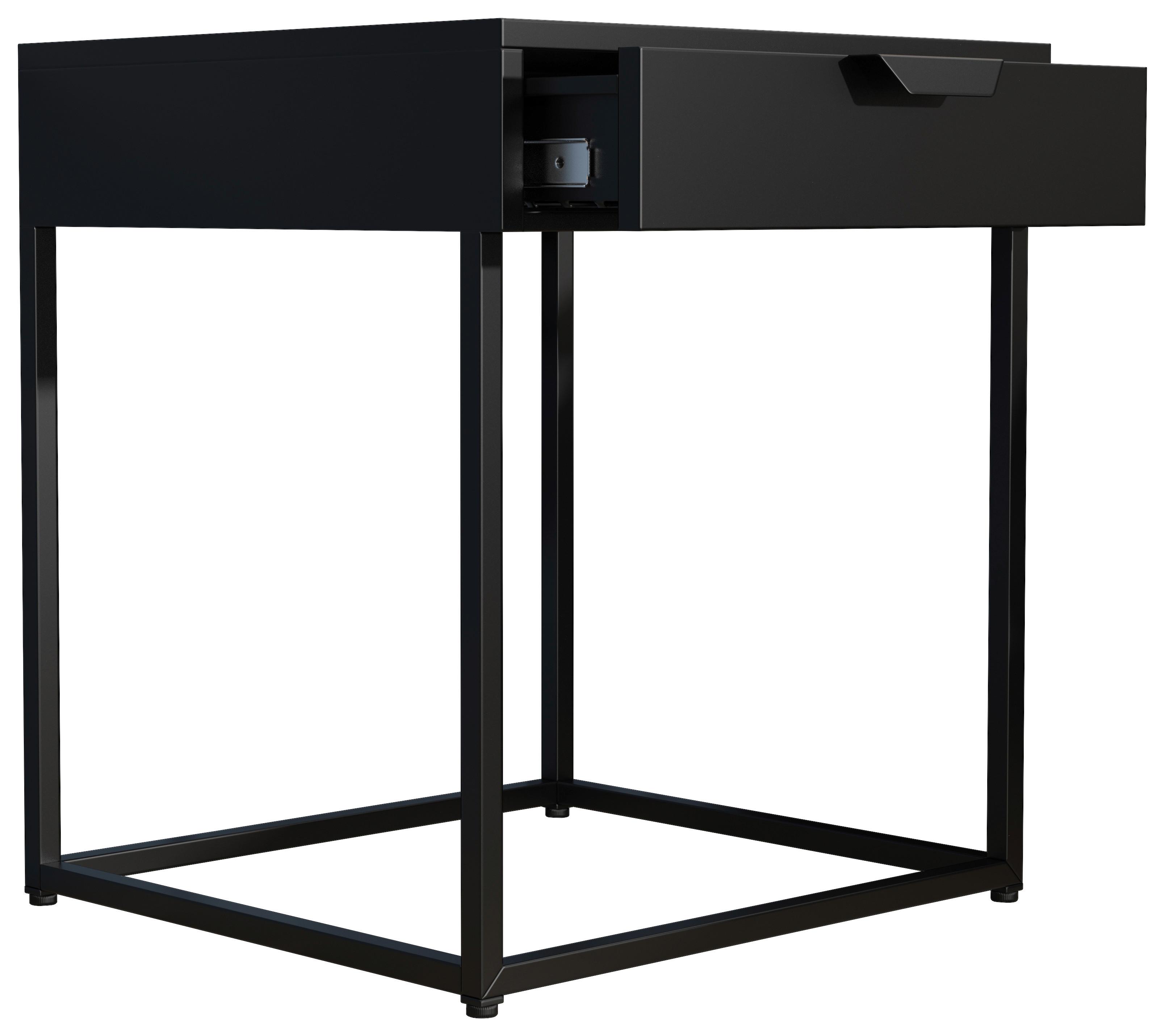 NACHTTISCH FLOKAS S - Schwarz, Modern, Holzwerkstoff/Kunststoff (43/50/41cm) - MID.YOU