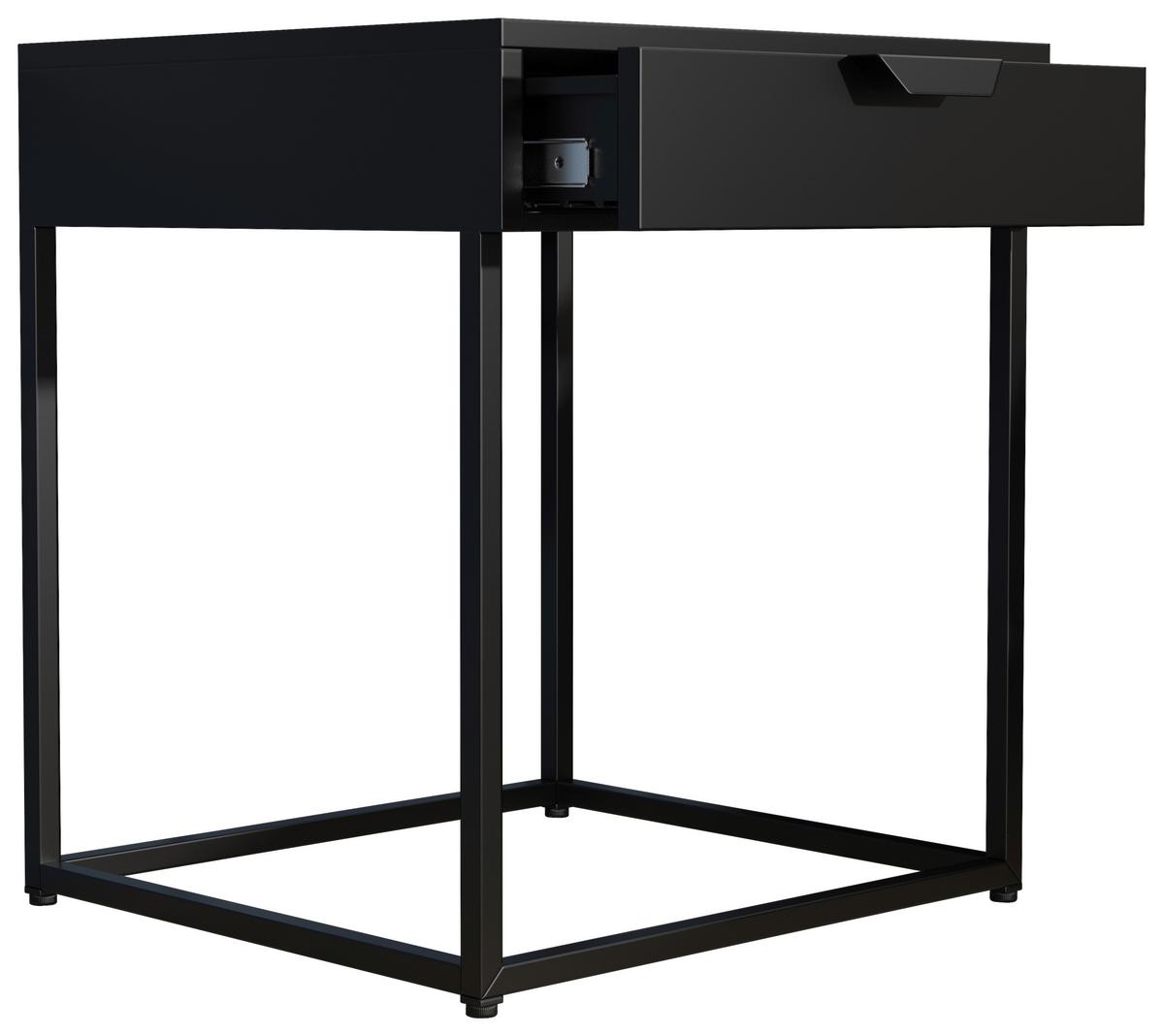 NACHTTISCH FLOKAS S - Schwarz, Modern, Holzwerkstoff/Kunststoff (43/50/41cm) - MID.YOU