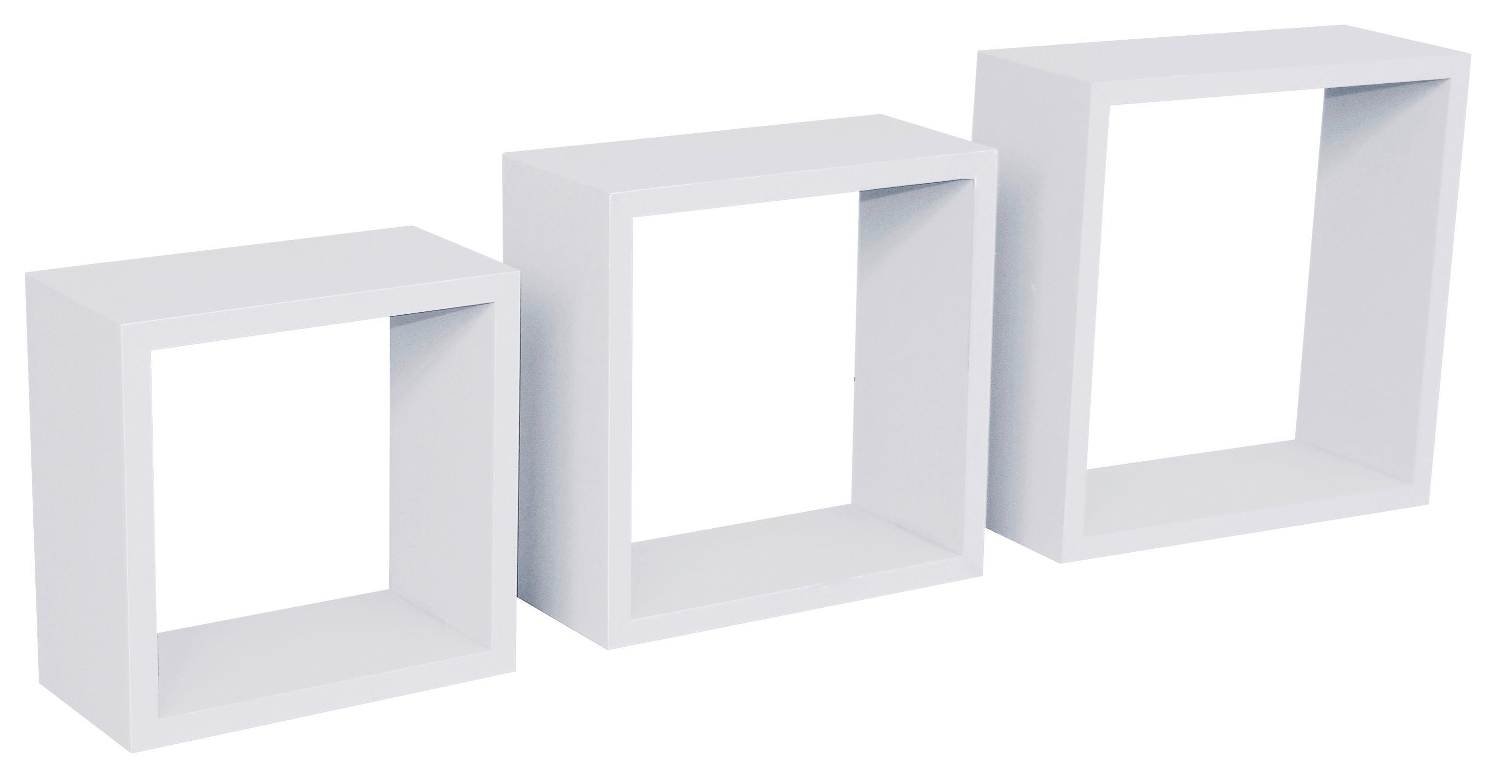 Falipolc 3 Részes Szett Fehér Simple - fehér, Modern, műanyag/faalapú anyag (30-27-24/30-27-24/12cm) - Best Price