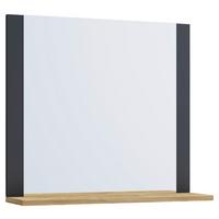 Stensko Ogledalo Lendas, Siva, Hrast - barve hrasta/antracit, Moderno, leseni material (60/65/16,6cm) - MID.YOU