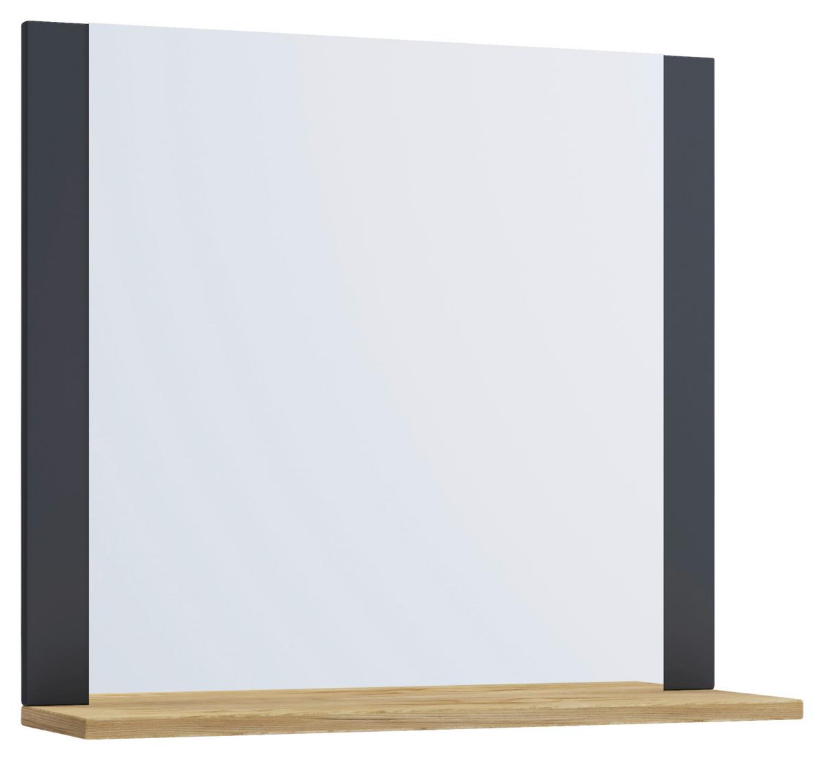 Stensko Ogledalo Lendas, Siva, Hrast - barve hrasta/antracit, Moderno, leseni material (60/65/16,6cm) - MID.YOU