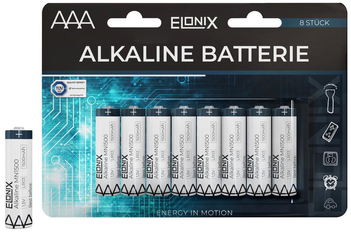 Batterie Alkaline LR03 AAA 8er Packung - Blau/Schwarz, Basics (1/4,3cm)