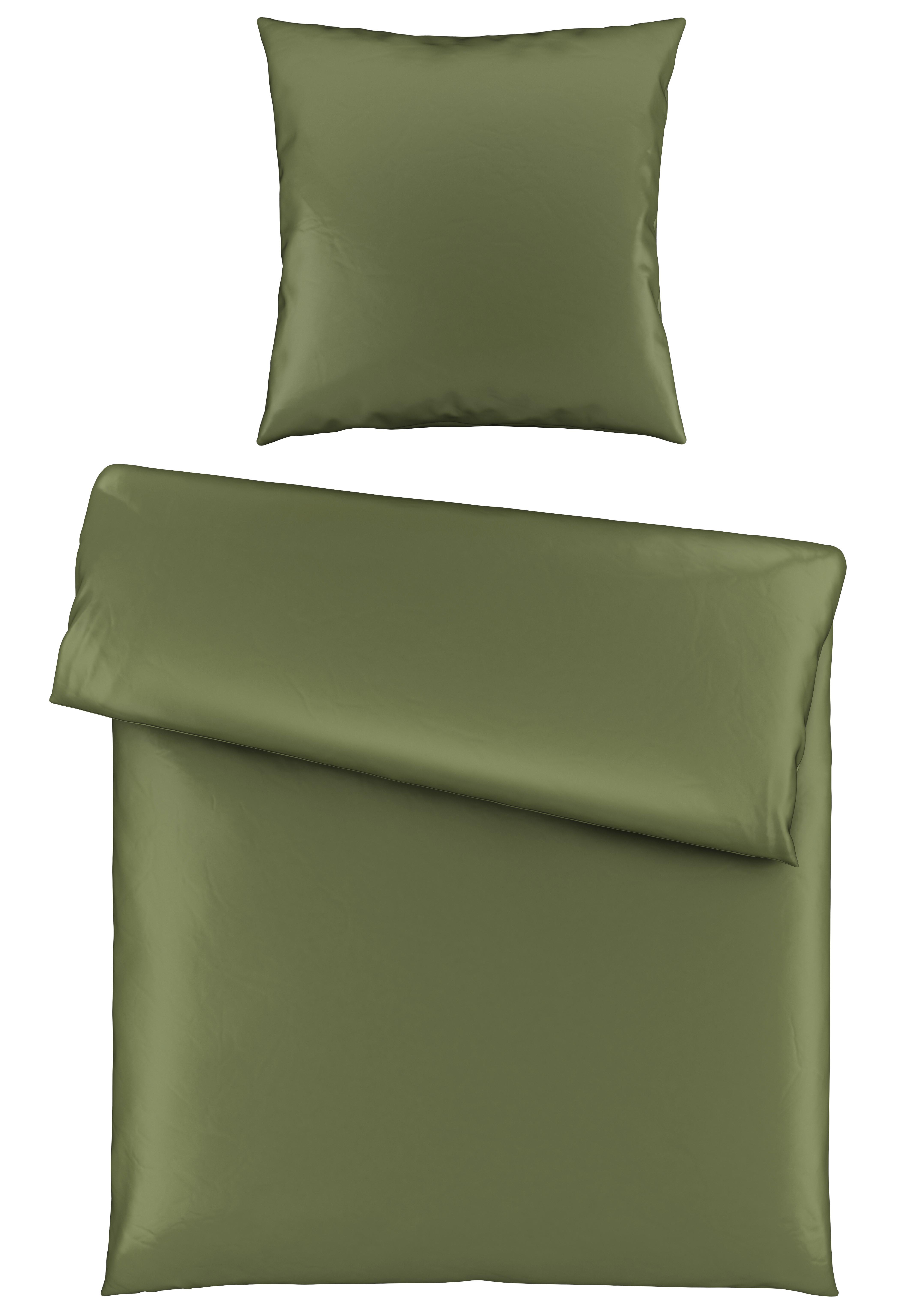 Bettwäsche Alex Uni ca. 135x200cm - Olivgrün, MODERN, Textil (135/200cm) - Premium Living