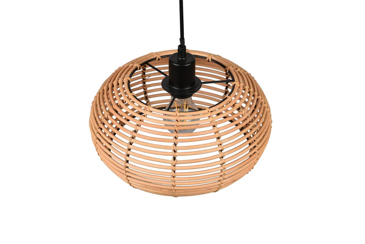 Hängeleuchte Inga Braun/Schwarz max. 40 Watt - Schwarz/Braun, Natur, Holz/Metall (29/150cm) - Trio Leuchten