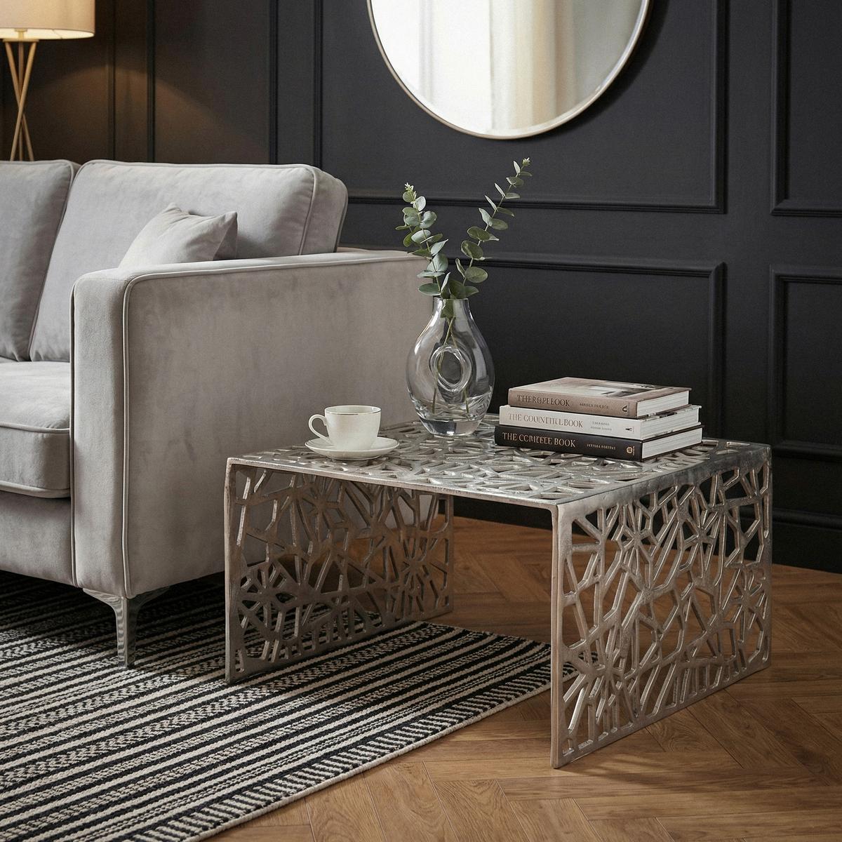 Couchtisch Wl7.502 - Silberfarben, Design, Metall (60/60/31cm) - Livetastic