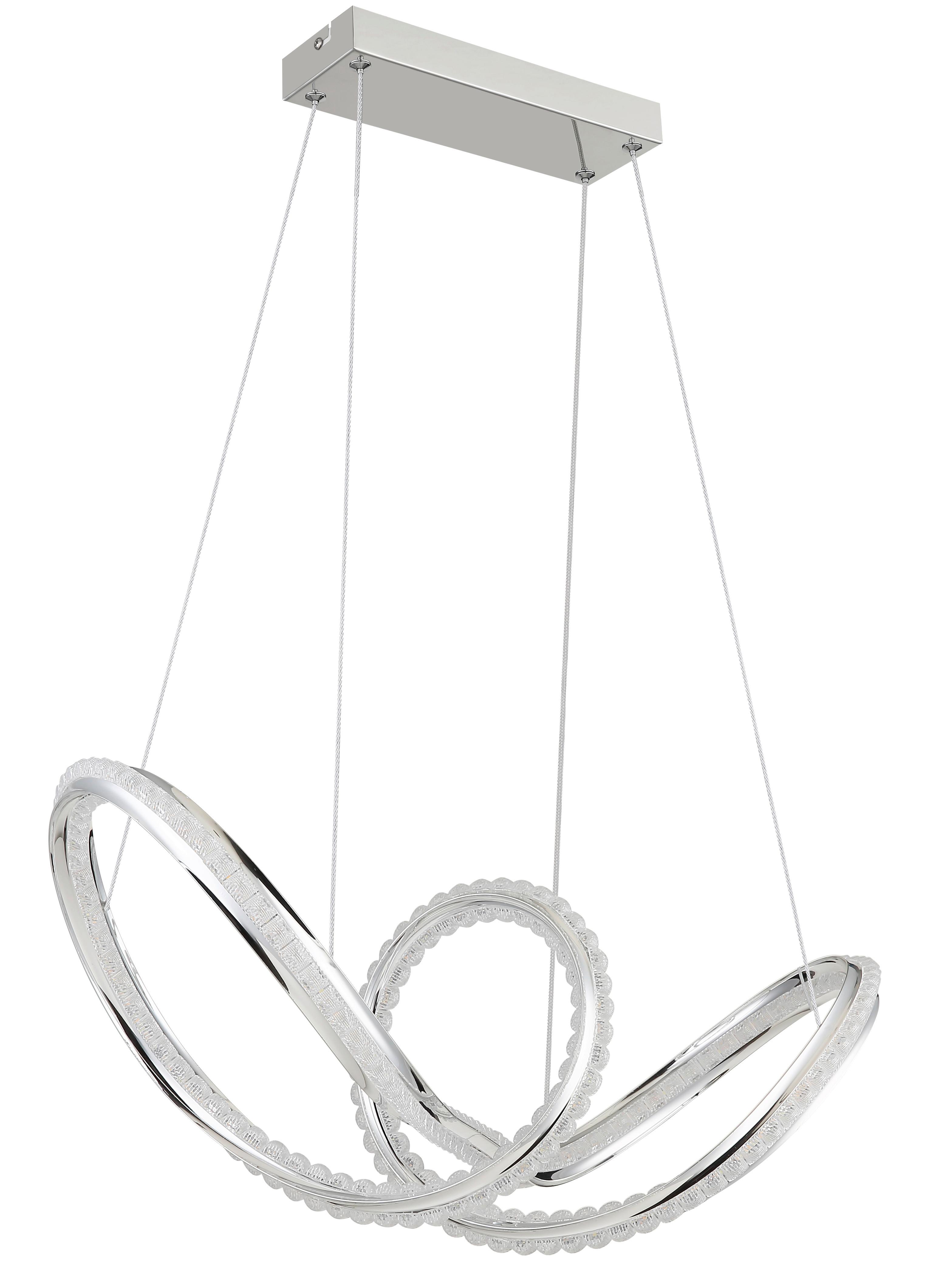 Led-hängeleuchte 67440h Evangeline - Klar/Chromfarben, Design, Kunststoff/Metall (60/28/120cm) - Globo