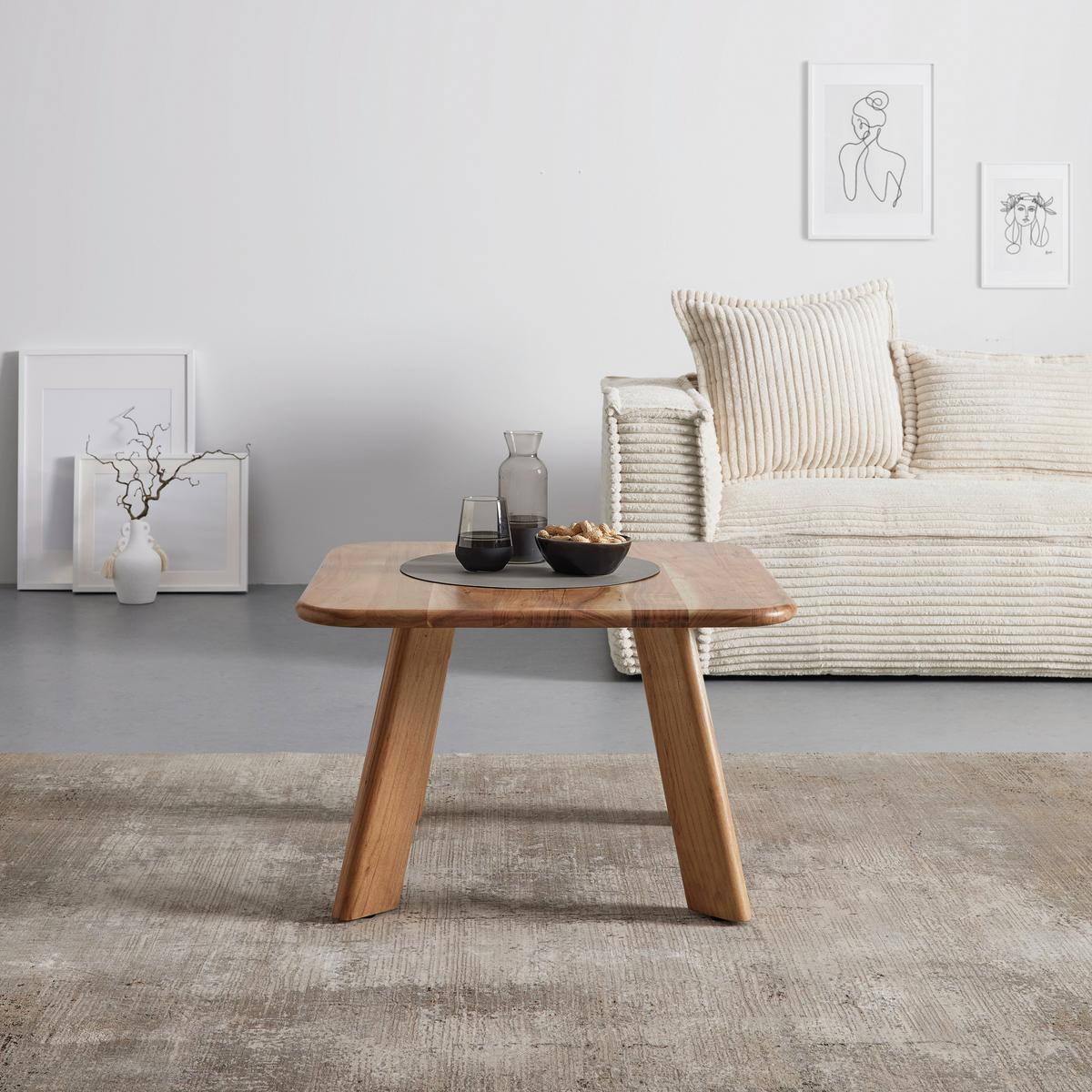 Couchtisch Liza aus Akazienholz, vollmassiv - Akaziefarben, MODERN, Holz (70/70/45cm) - Premium Living