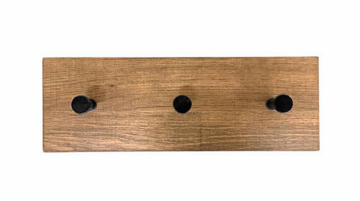 LISTWA Z WIESZAKAMI PARMA 1 -EXKLUSIV- -SB- - kolor dębowy/czarny, Modern, materiał drewnopochodny/metal (35/12/5cm) - Mömax