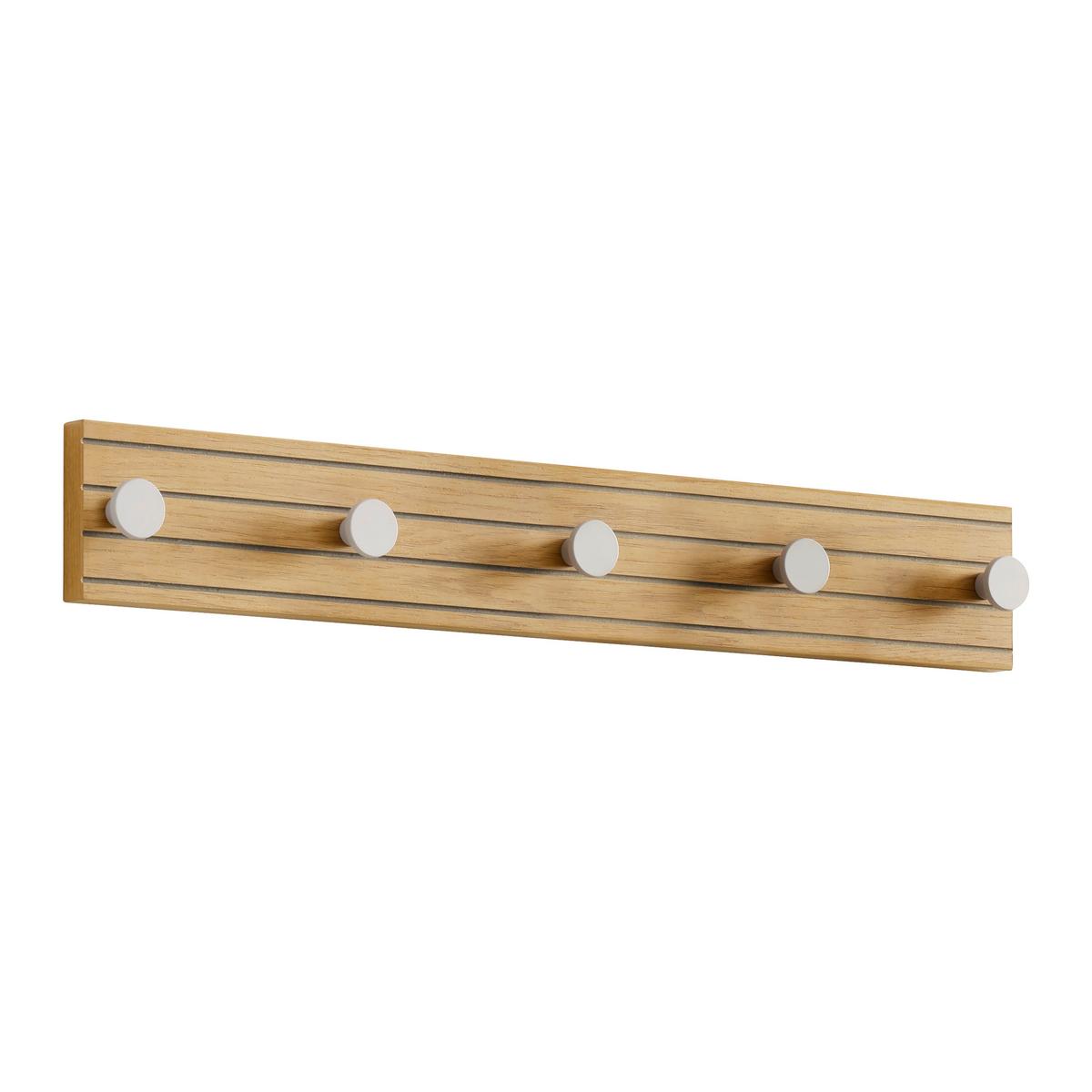 Wandgarderobe Polar 5 Eiche-/Kaschmirfarben - Kaschmir/Eichefarben, MODERN, Holzwerkstoff/Metall (60/9/4cm) - Mömax