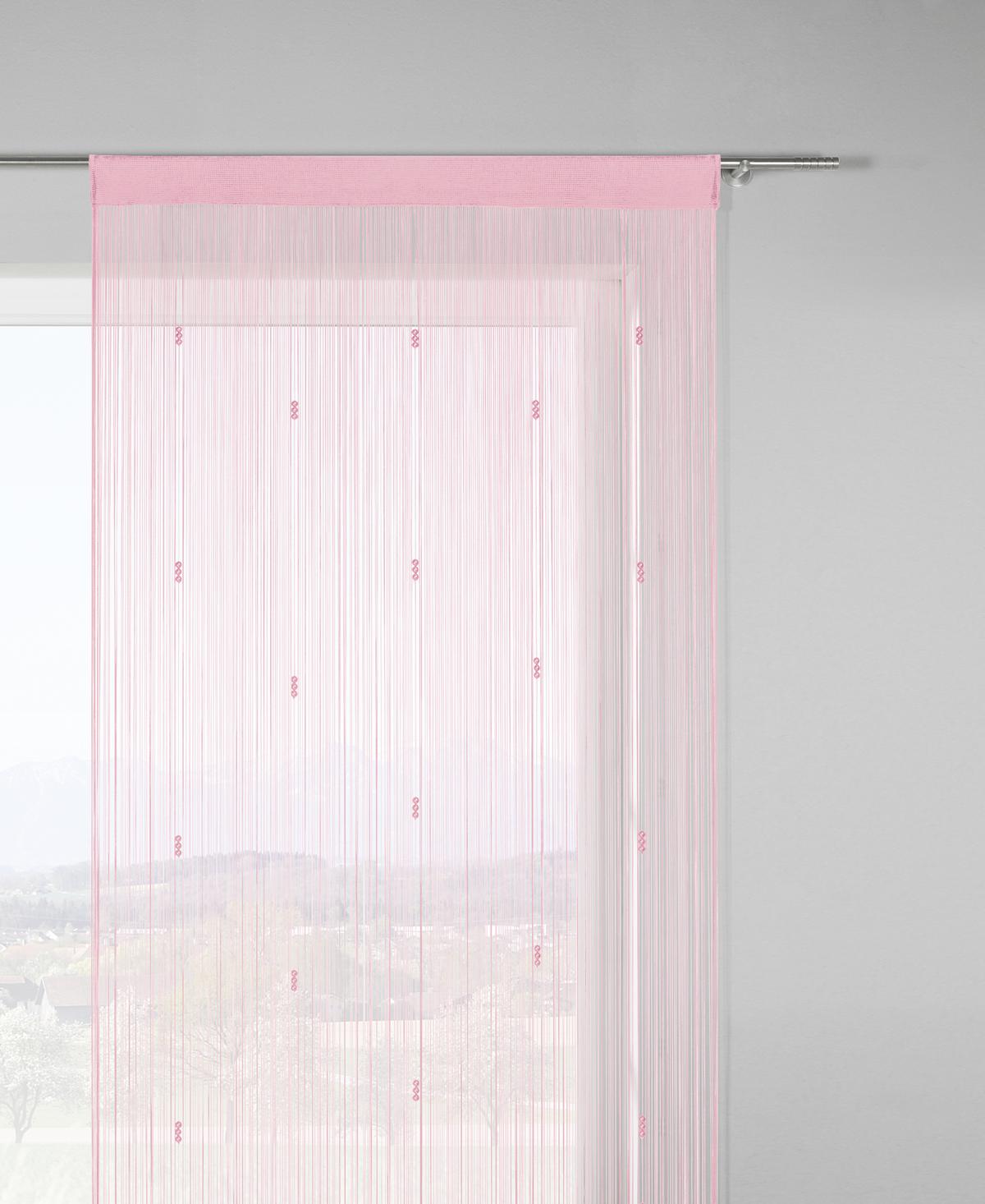 Zsinórfüggöny Perle 90/245cm - antracit/fehér, Romantik / Landhaus, textil (90/245cm) - Modern Living