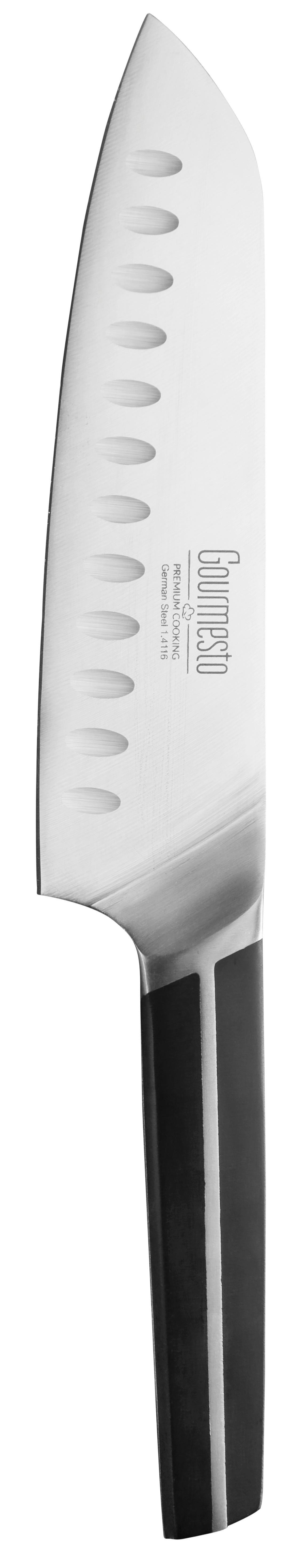 Santokumesser Profi Line ca. 31cm - Edelstahlfarben/Schwarz, Konventionell, Kunststoff/Metall (31cm) - Gourmesto