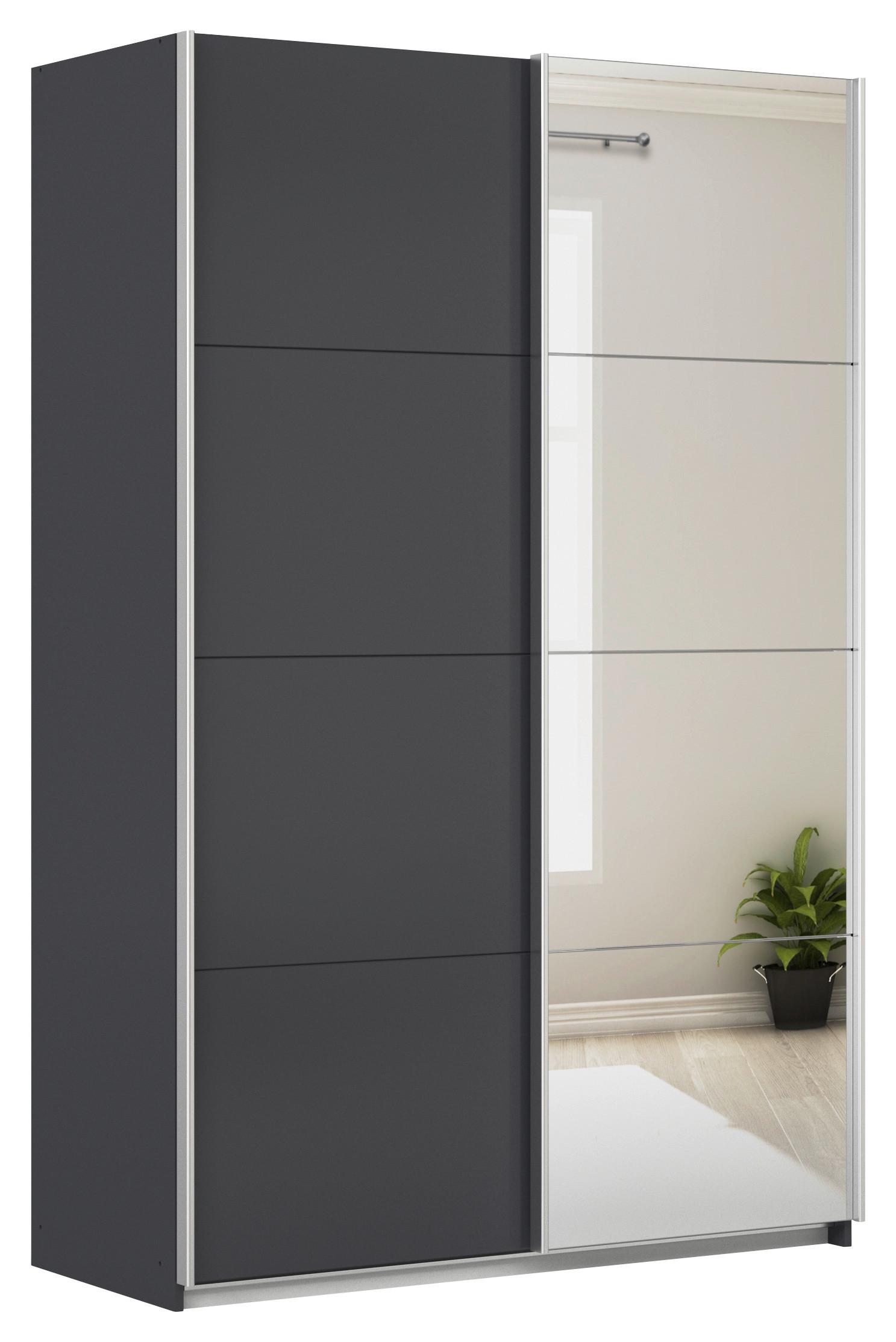 DULAP USI CULISANTE FELDKIRCH - argintiu/antracit, Modern, material pe bază de lemn (136/210/62cm)