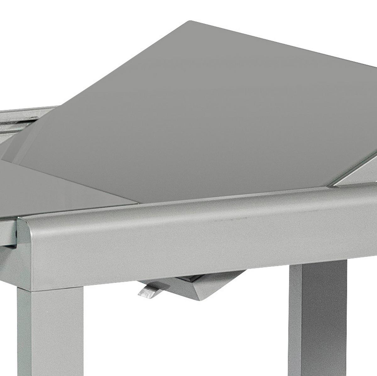 Raztegljiva Vrtna Miza Ambia, Steklo, Aluminij, 80-120x70 - srebrne barve, Konvencionalno, kovina/steklo (80-120/70/75,5cm) - Gardenson