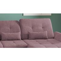 Wohnlandschaft Dalida Brombeere Chenille - Chromfarben/Brombeere, Design, Textil/Metall (254/376/195cm) - Livetastic
