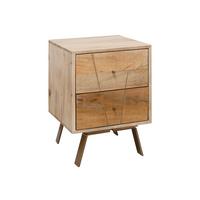Nočna Omarica Sikar - zlate barve/rjava, Moderno, kovina/les (40/56/40cm) - MID.YOU