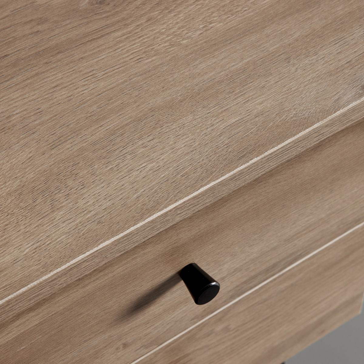 Schreibtisch Donetta Walnuss MDF ca. 120x60 cm - Walnussfarben/Schwarz, MODERN, Kunststoff/Metall (120/60/75cm) - Bessagi Home