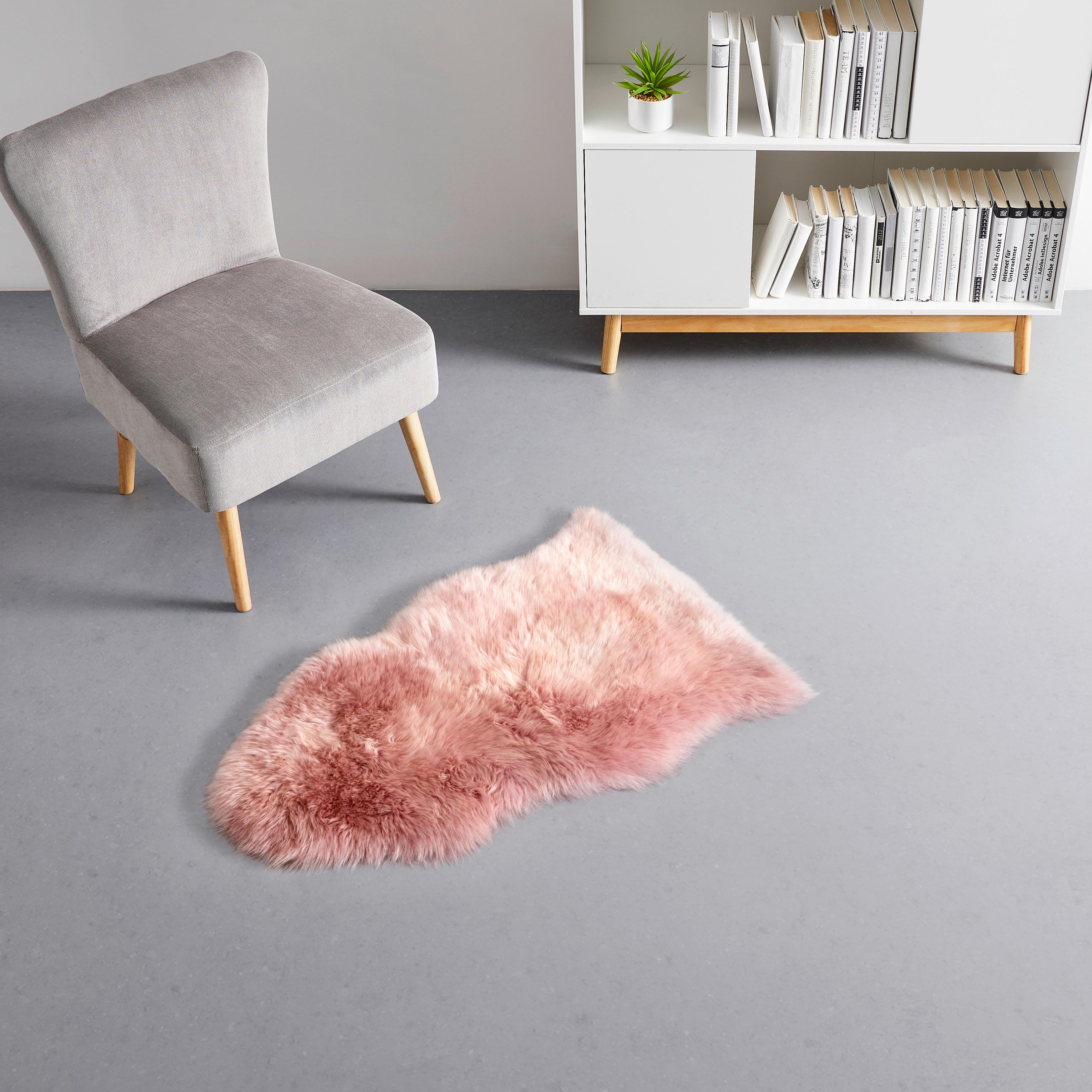 Schaffell Daciano in Dunkelrosa - Dunkelrosa, MODERN, Fell (95/60cm) - Bessagi Home