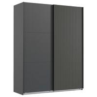 Ormar S Kliznim Vratima Andorra - boje grafita/crna, Moderno, drvni materijal/metal (200/216/65cm) - Modern Living