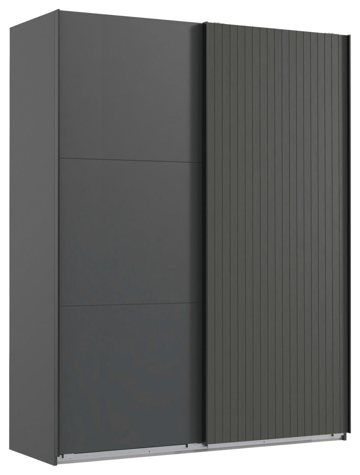 Ormar S Kliznim Vratima Andorra - boje grafita/crna, Moderno, drvni materijal/metal (200/216/65cm) - Modern Living