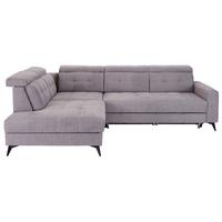 Sedežna Garnitura Barletta, Siva, Ležišče, Predal - siva/črna, Moderno, kovina/tekstil (228/289cm) - Premium Living