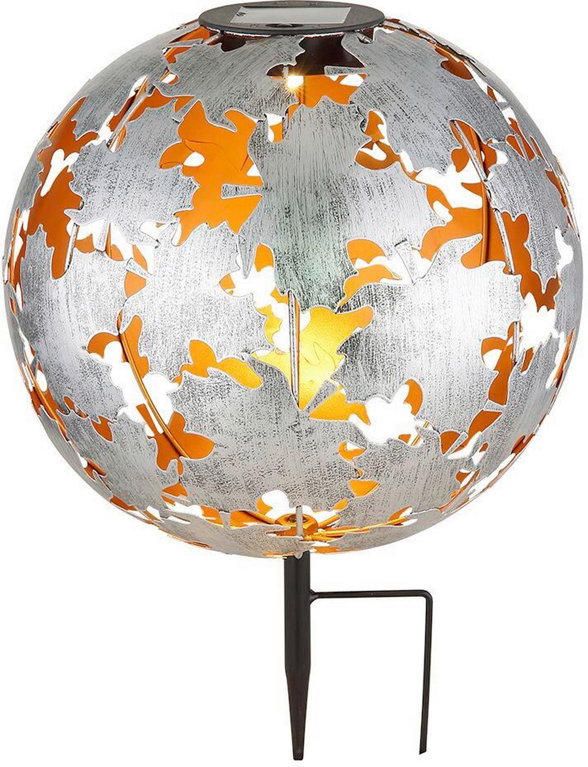 Solarleuchte 36749s  Solar - Silberfarben/Schwarz, Design, Metall (27/37cm) - Globo