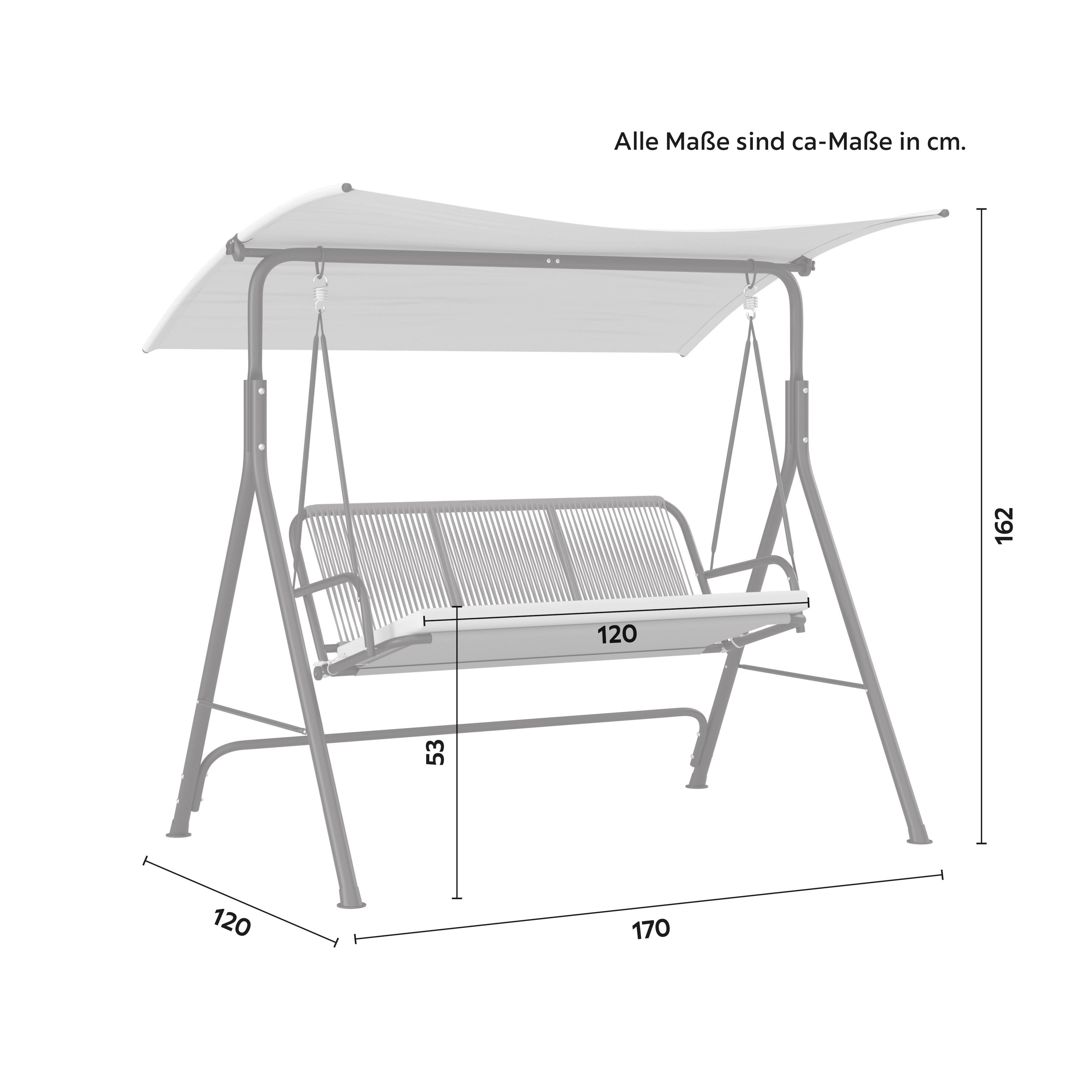 HAMMOCK SAVANNA - ljusgrå/svart, Modern, metall/textil (170/162/120cm) - Bessagi Garden