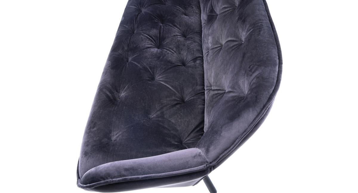 Sitzbank Eileen in Schwarz - Schwarz, MODERN, Textil/Metall (171/88/65cm) - Based