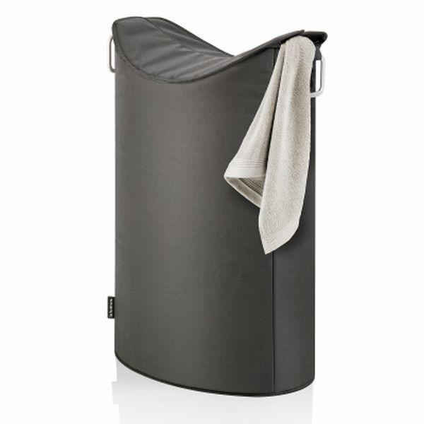 KOSZ NA BIELIZNĘ 65384 - antracytowy, Basics, metal/tkanina (45/67/28cm) - Blomus