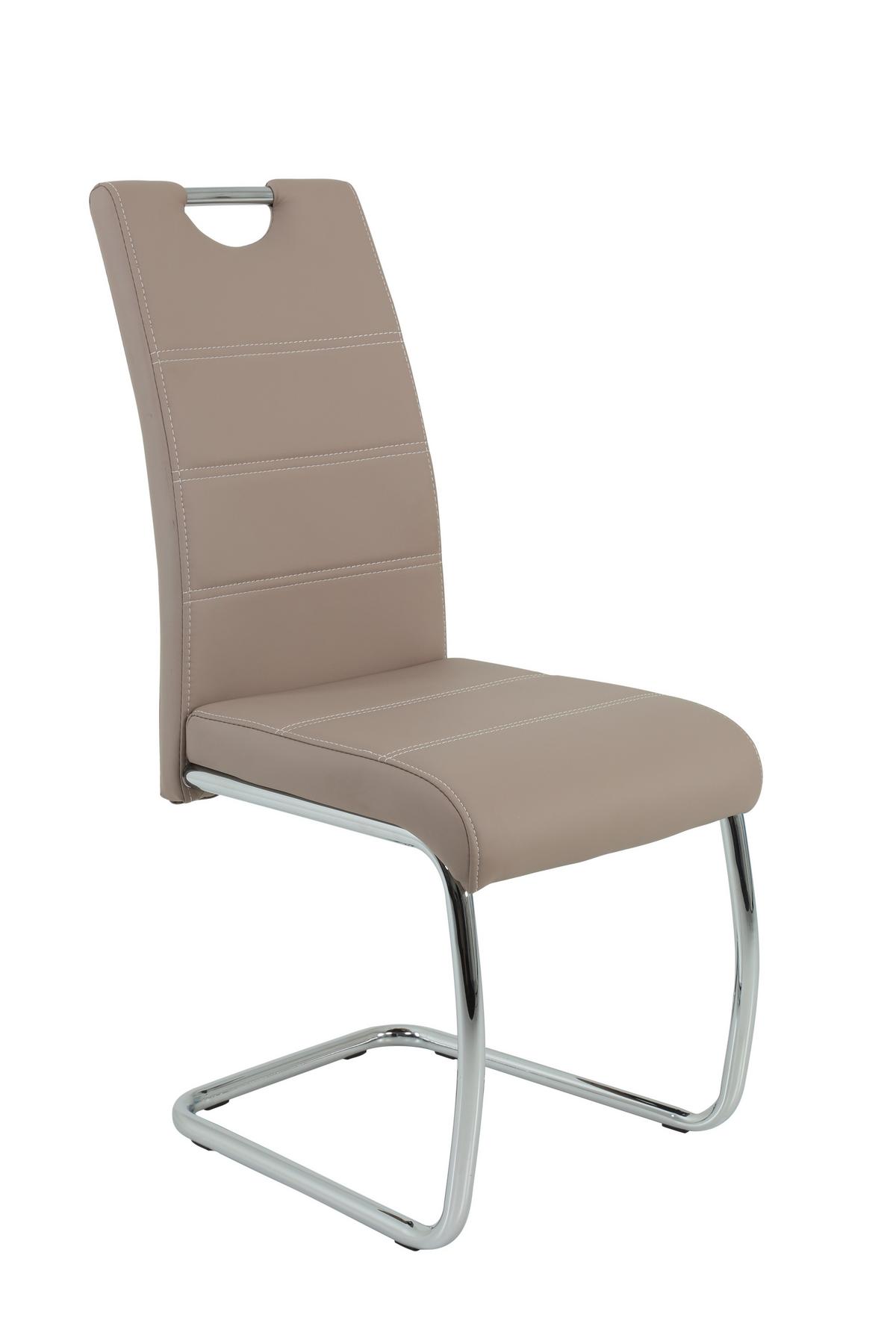 SCHWINGSTUHL-SET FLORA S 4ER-SET - Chromfarben/Weiß, MODERN, Textil/Metall (43/98/59cm) - MID.YOU
