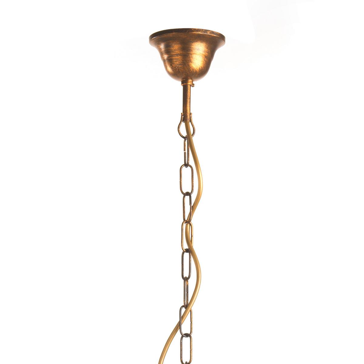 Kronleuchter Doppio Giro Bronzefarben max. 6 Watt - Bronzefarben, KONVENTIONELL, Glas/Metall (75/82cm)