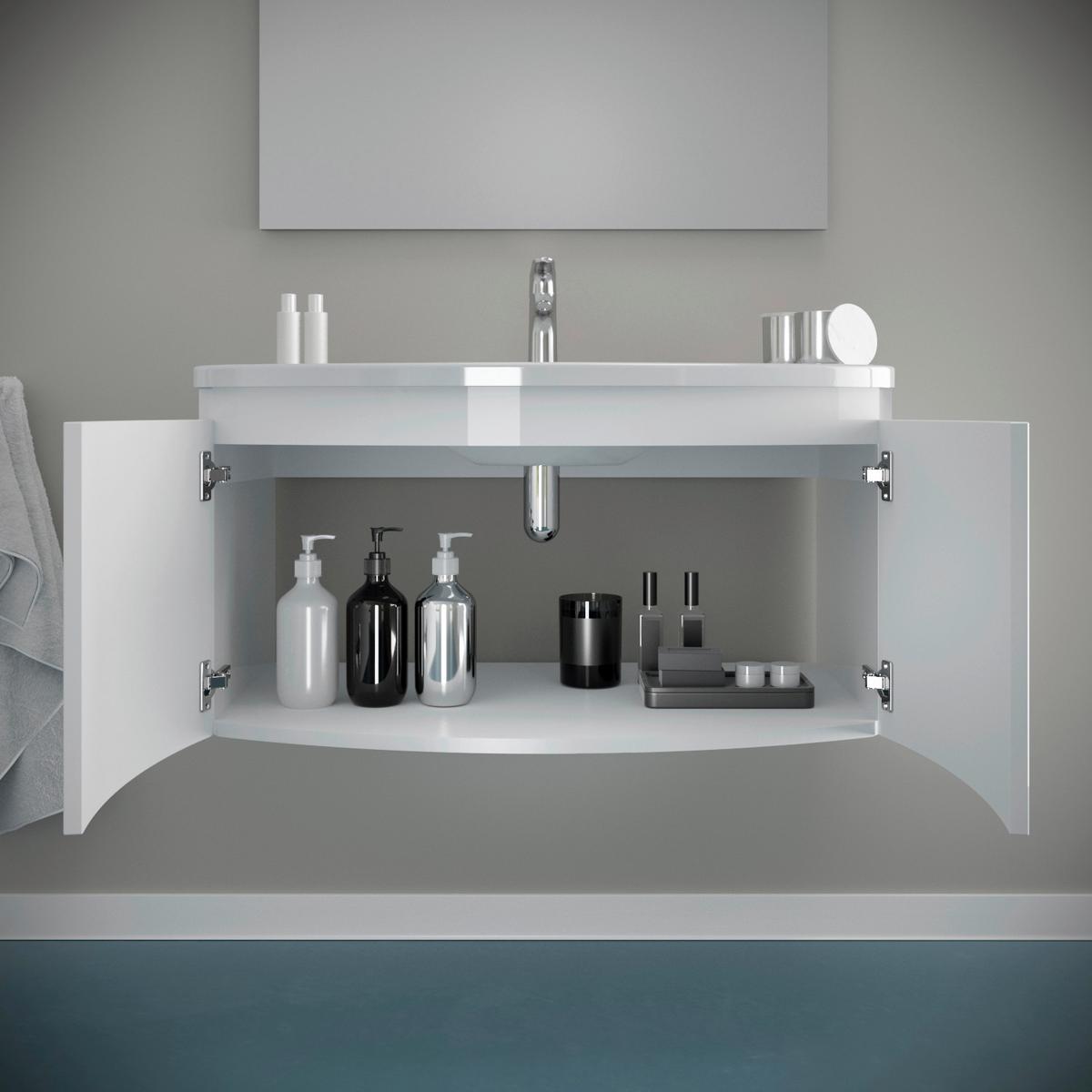 Mobilier baie Giulia - alb, Basics, ceramică/material pe bază de lemn (81/102/49cm)
