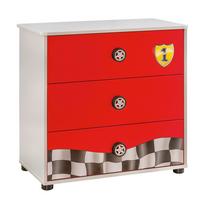 Ifjúsági Komód Race Cup - piros/szürke, Modern, műanyag/faalapú anyag (76/74/42cm)