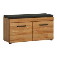 Klupa Za Predsoblje Cortina - boje hrasta/crna, Trend, drvni materijal/metal (92,8/47/38cm) - Modern Living