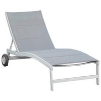 Vrtni Ležalnik San Marino, Siva - srebrne barve/siva, Konvencionalno, kovina/tekstil (70/37,5/207cm) - Gardenson